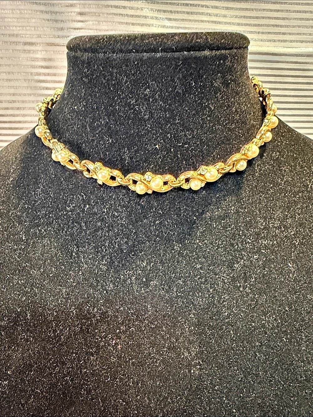 Gold-Tone Beaded Statement Necklace
